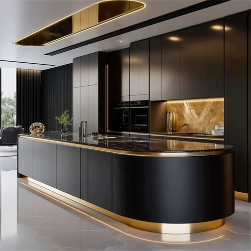 Projetos Residenciais de Design Moderno Completo Armazenamento Contemporâneo Moderna Despensa de Madeira Sólida com Ilha Armário de Cozinha Personalizado