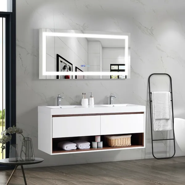 Móveis de Banheiro em MDF Branco Brilhante T9332