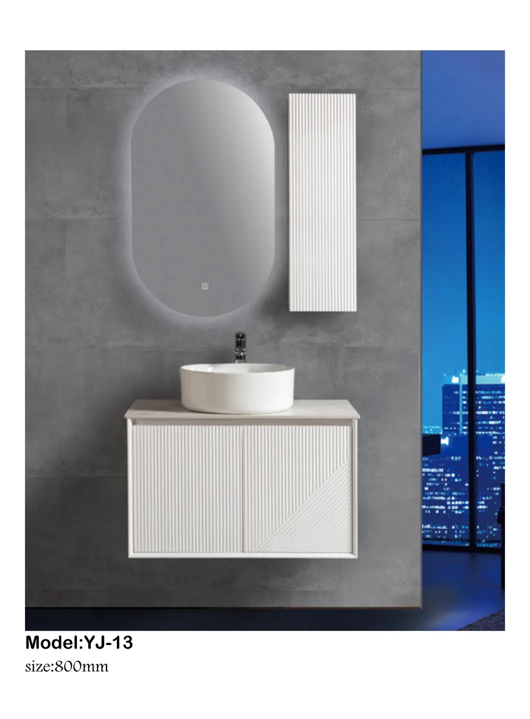 Móvel de Banheiro Moderno Personalizado em Madeira para Hotel com Lavabo Inteligente de Parede