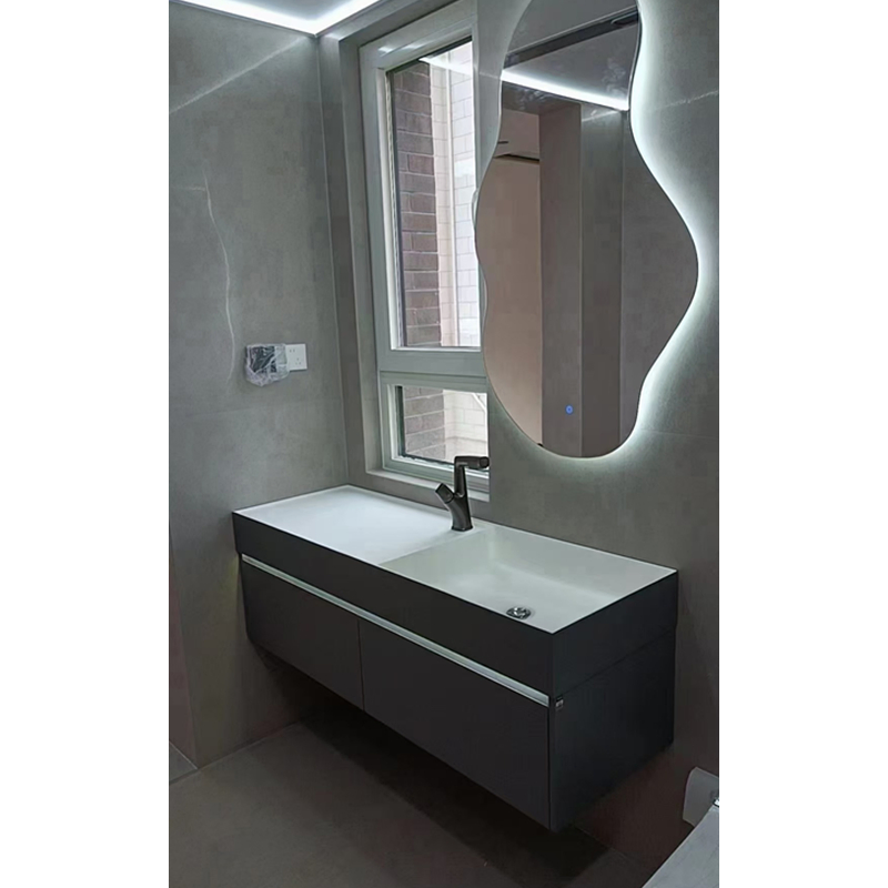 Conjuntos de Móveis de Banheiro Brilhantes e Frescos com Pias Flutuantes Simples e Duplas para Vaidade de Banheiro