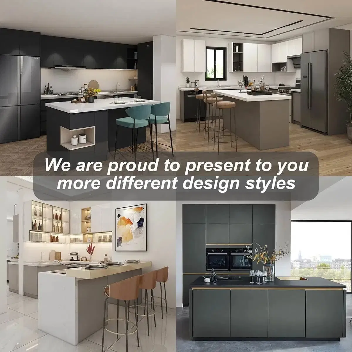 Armários de Cozinha em MDF Laminado Personalizados na China, Atacado, Cinza, Lacado, Armazenamento, Despensa