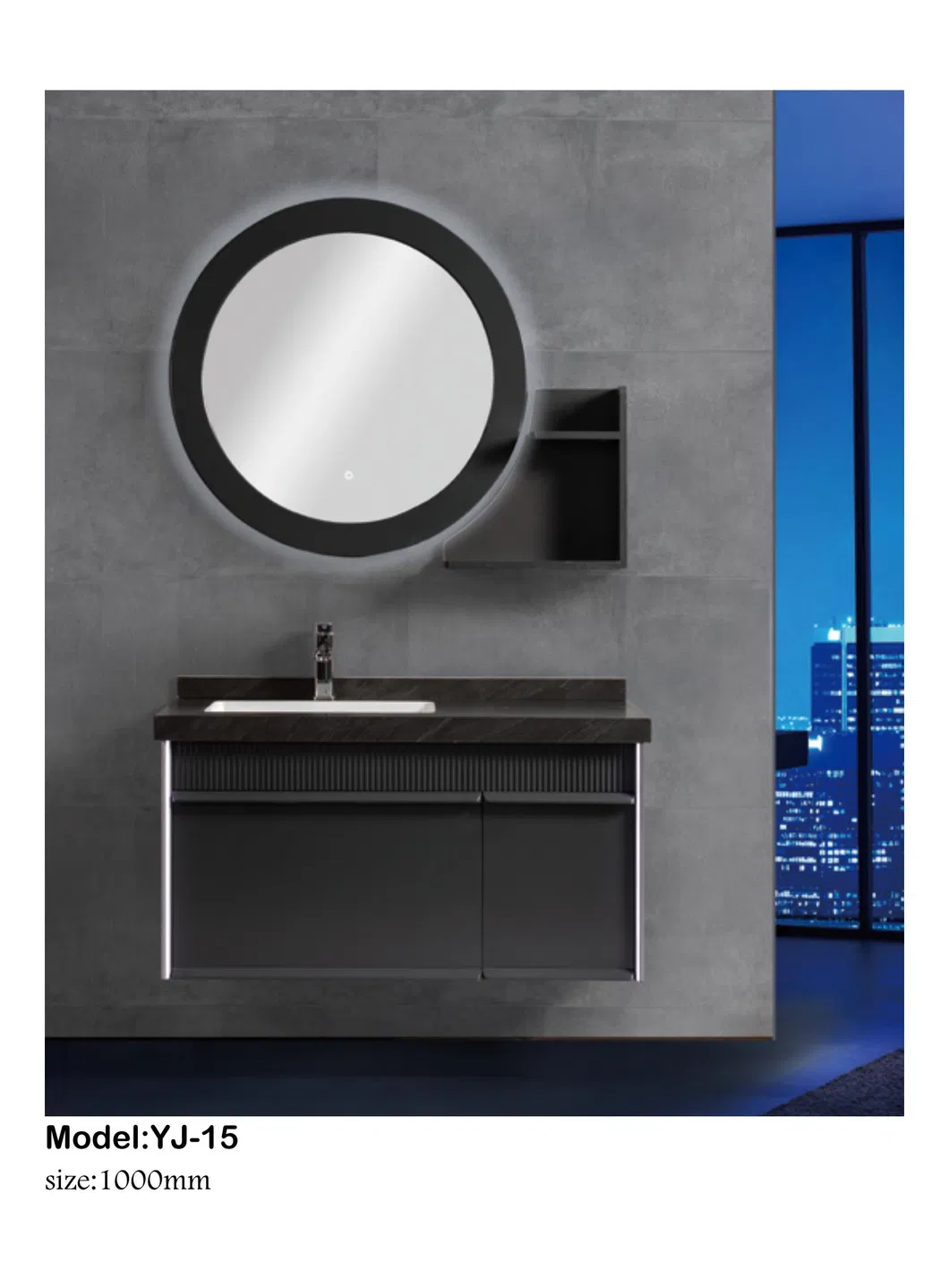 Móvel de Banheiro Moderno Personalizado em Madeira para Hotel com Lavabo Inteligente de Parede
