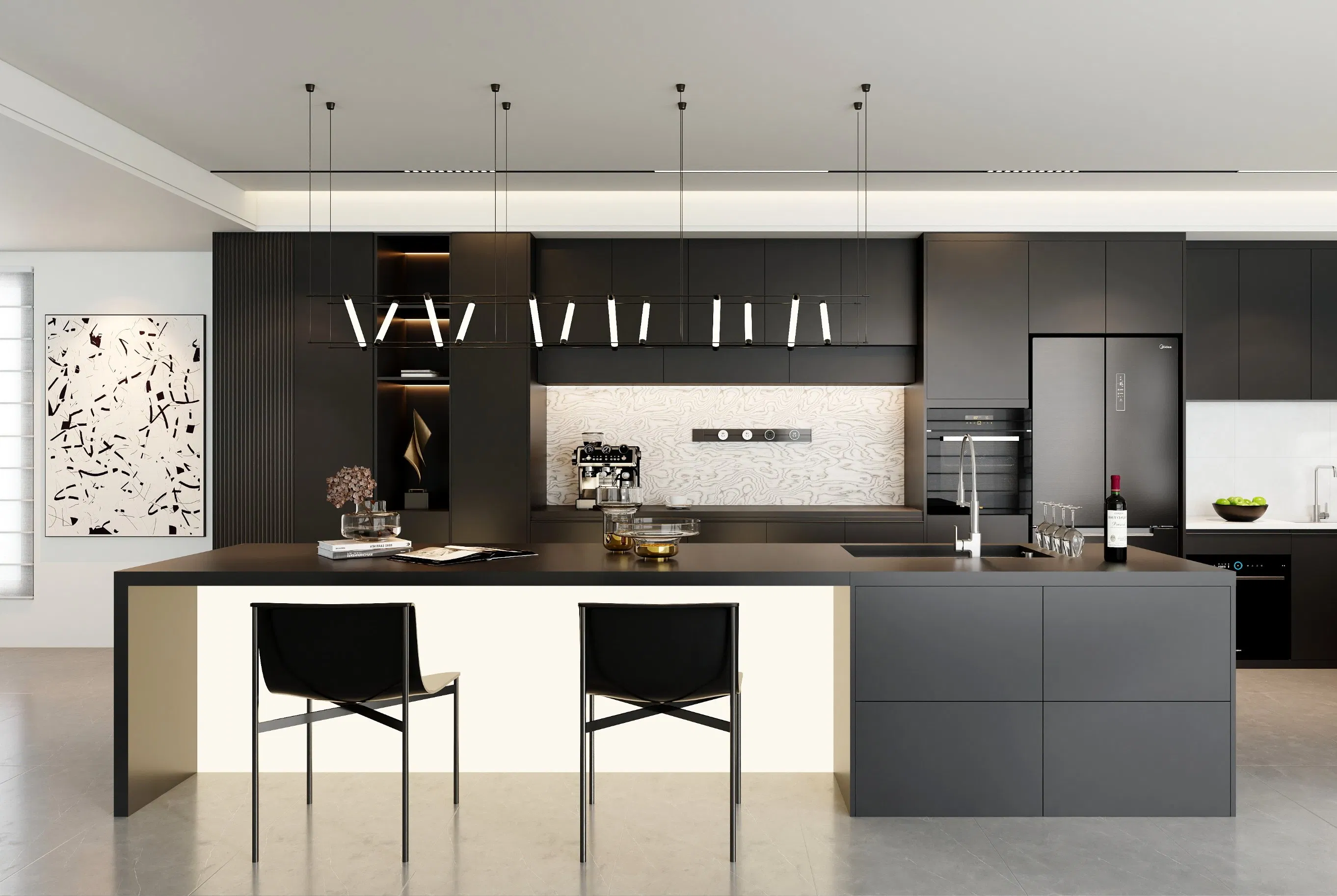Design Novo Personalizado Moderno Alto Brilho Slim Alto Uni Superior Canto Estreito Branco Shaker Esculpido Madeira Sólida Escura Rta Lacquer Modular/MDF/PVC/Melamina Armário de Cozinha