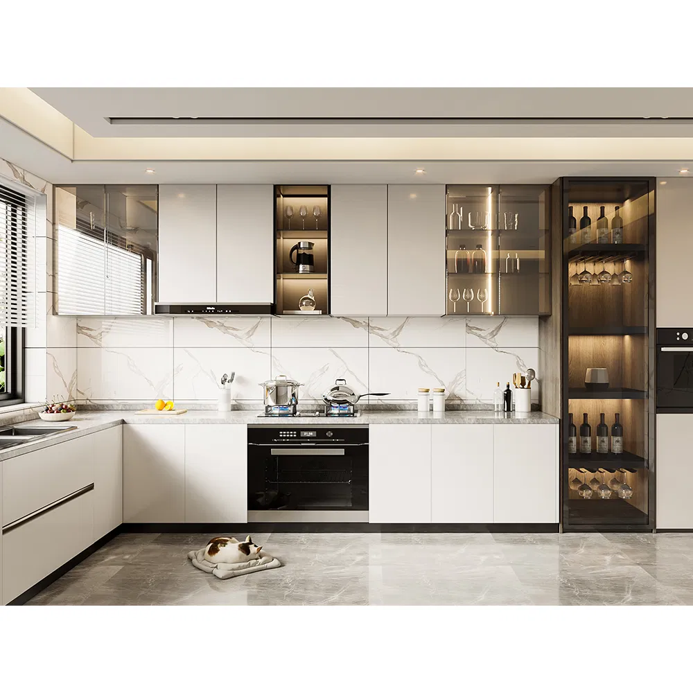 Armário de Cozinha Luxuoso Personalizado Alto e Inteligente de Luxo Moderno de Foshan, Guangdong por Atacado