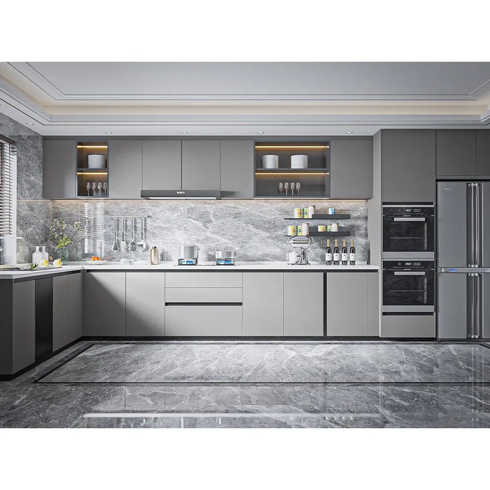 Armário de Cozinha Luxuoso Personalizado Alto e Inteligente de Luxo Moderno de Foshan, Guangdong por Atacado