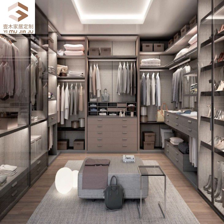 Guarda-roupa de madeira grande personalizado feito sob encomenda para o centro de casa, guarda-roupa de plástico MDF com gavetas, guarda-roupa de madeira Godrej, closet em canto, armário de linho walk-in