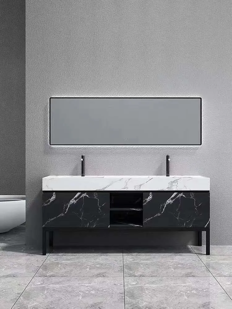 Mármore OEM Pedra Moderna Parede MDF Mobiliário de Banheiro Hotel