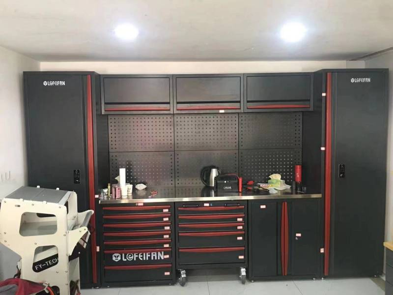 Armários de Parede de Garagem Armário de Armazenamento Alto Armário de Ferramentas Prateleira Superior Ferramentas Bancada de Trabalho