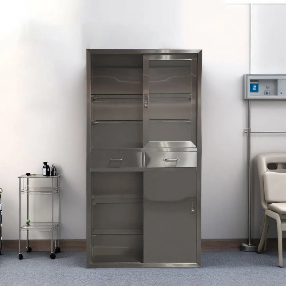 Armário de Medicina em Aço Inoxidável de Grau Industrial para Armazenamento Seguro de Instrumentos Médicos