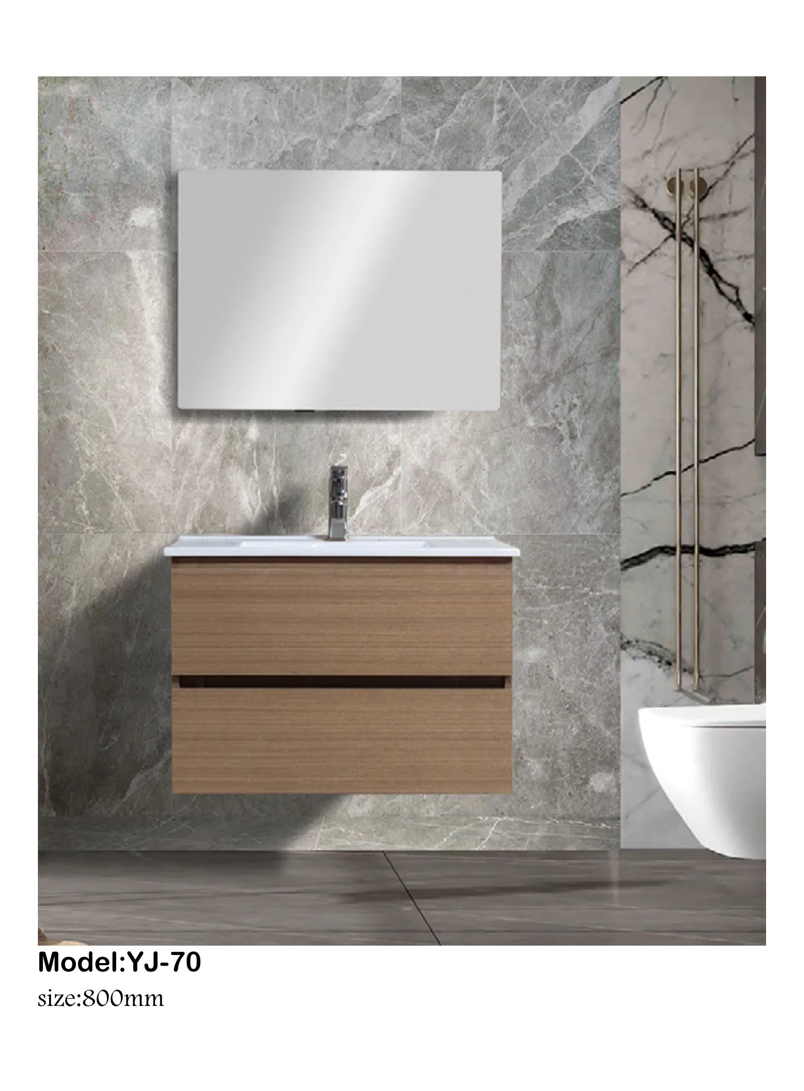 Móvel de Banheiro Moderno Personalizado em Madeira para Hotel com Lavabo Inteligente de Parede