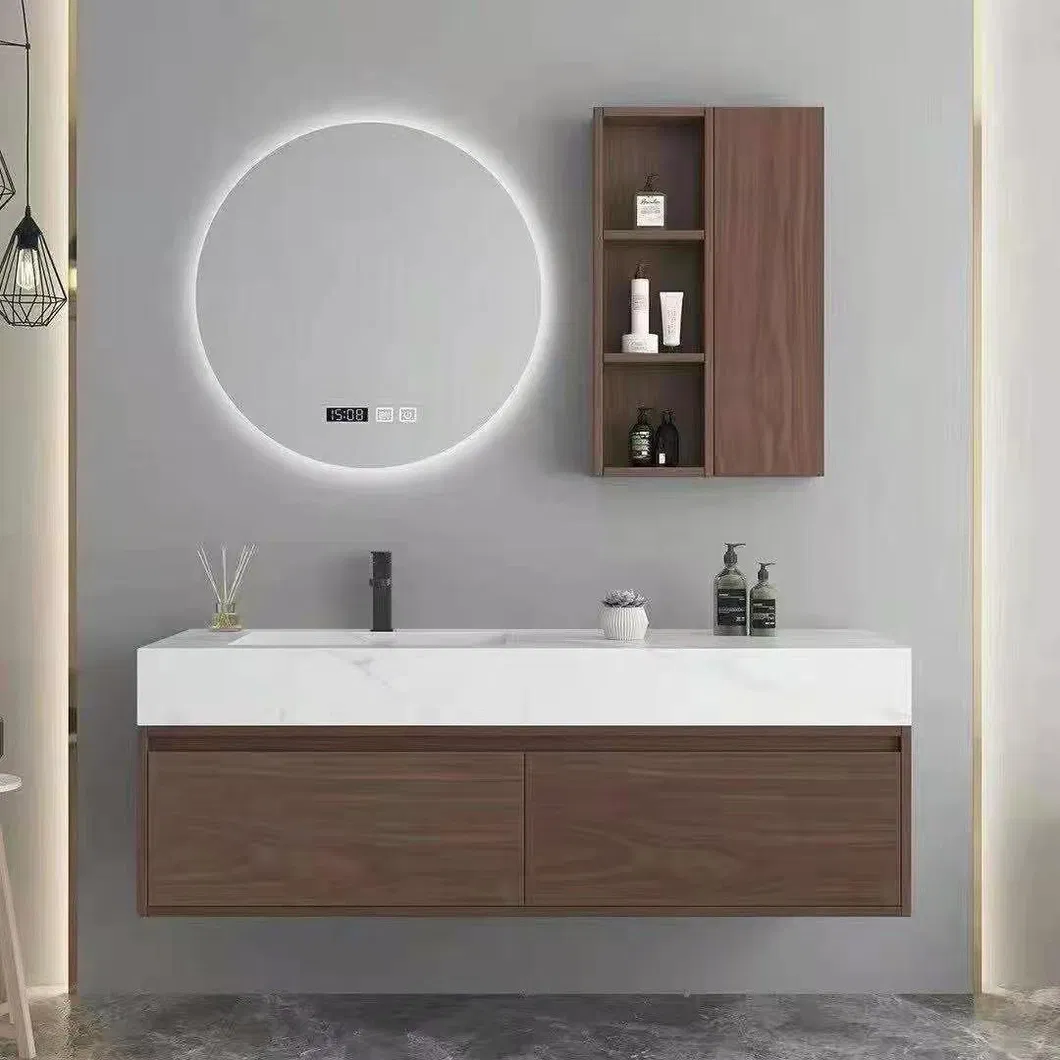 Mármore OEM Pedra Moderna Parede MDF Mobiliário de Banheiro Hotel