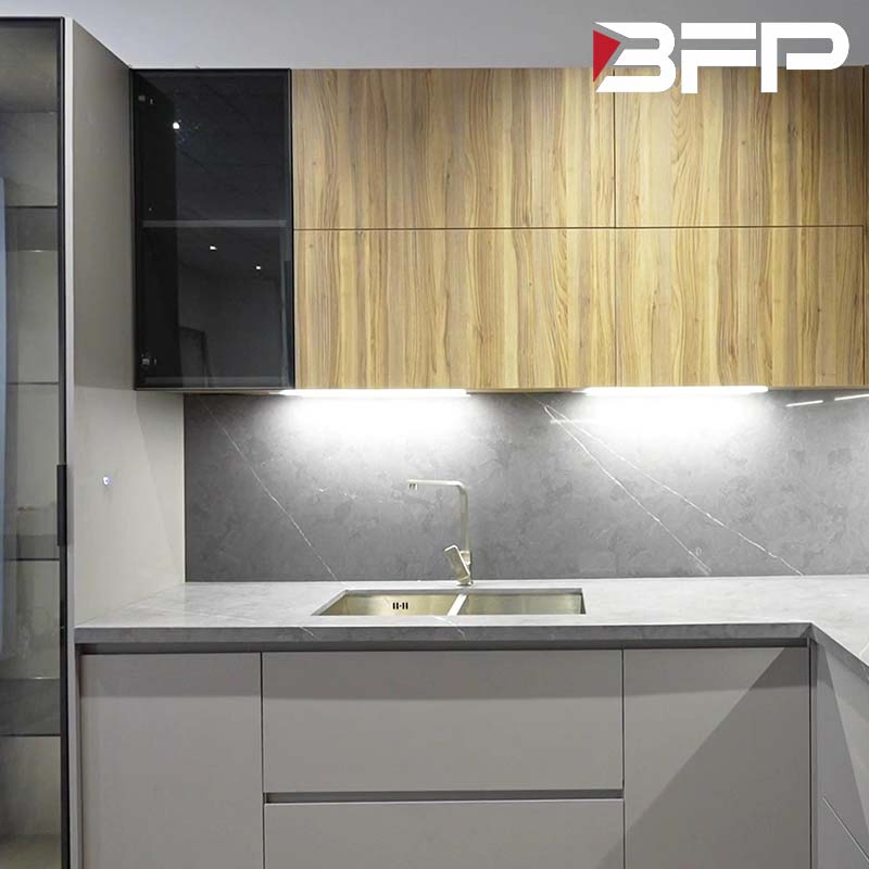 Preço de Fábrica Armários Modernos Design Personalizado Armário de Cozinha em Melamina