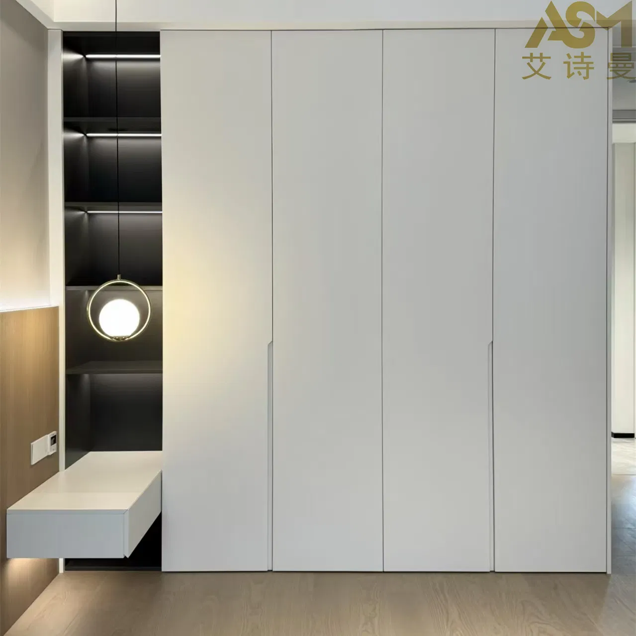 Móveis de Quarto com Design de Gavetas Centro de Casa Armário de Linho de Madeira em Canto com Cabine