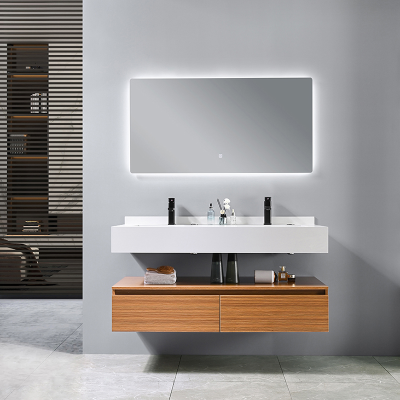 Gabinete de Banheiro Flutuante de Luxo Design MDF Montado na Parede