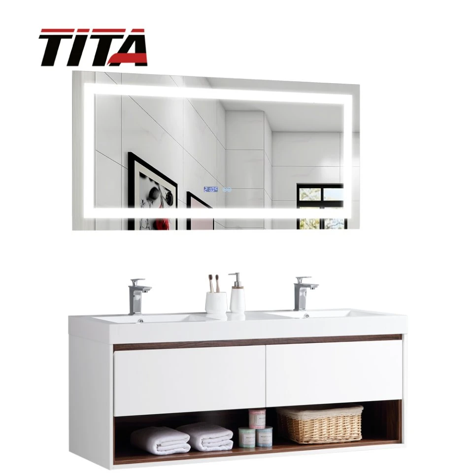 Móveis de Banheiro em MDF Branco Brilhante T9332