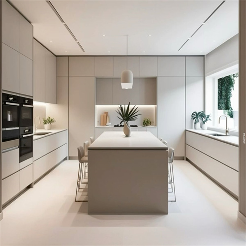 Projetos Residenciais de Design Moderno Completo Armazenamento Contemporâneo Moderna Despensa de Madeira Sólida com Ilha Armário de Cozinha Personalizado