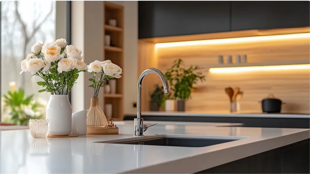 Design de Cozinha Moderna Armários de Cozinha Modular em Carvalho Móveis de Madeira para Casa