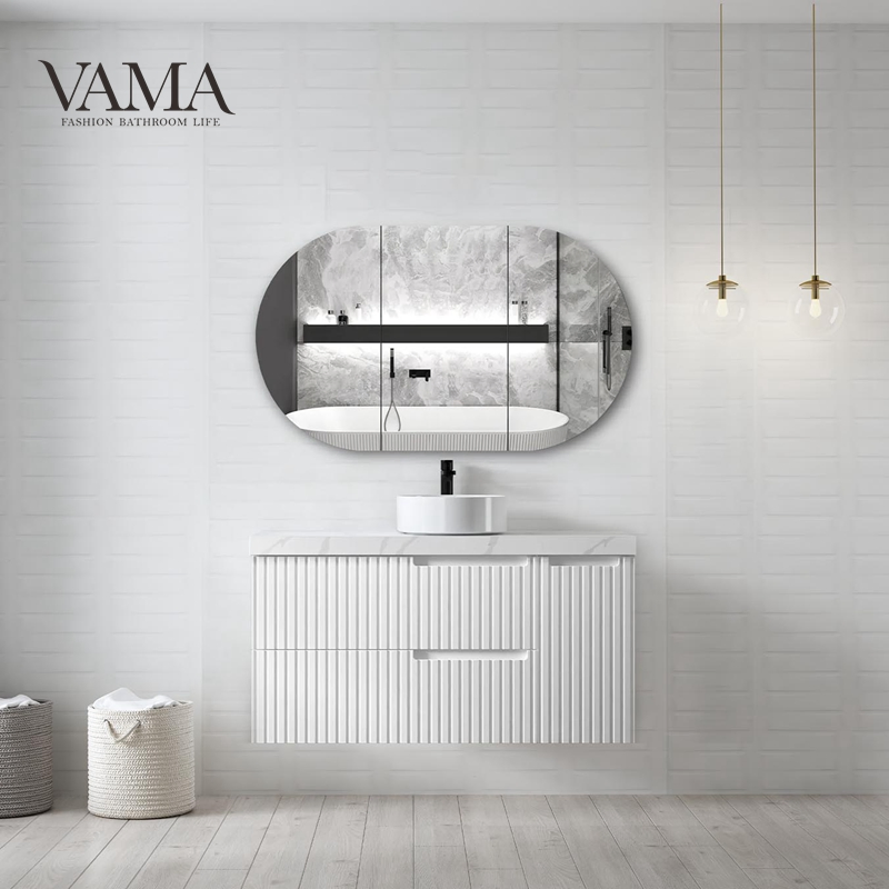 Armário de Banheiro Flutuante Montado na Parede com Design Moderno e Elegante Vama Nt28002-120
