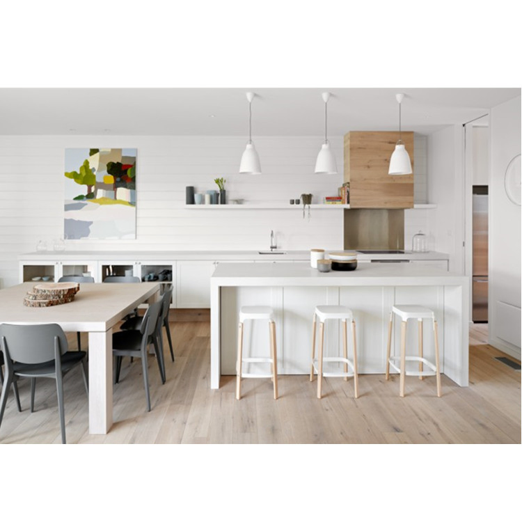 Novo Armário de Cozinha Personalizado Matt Luxo Preto Contemporâneo Melamina Estilo Europeu Design Moderno