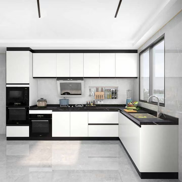 Design Personalizado Moderno Modular Armário de Cozinha de Madeira Sólida Embalagem Plana Feito em Foshan China