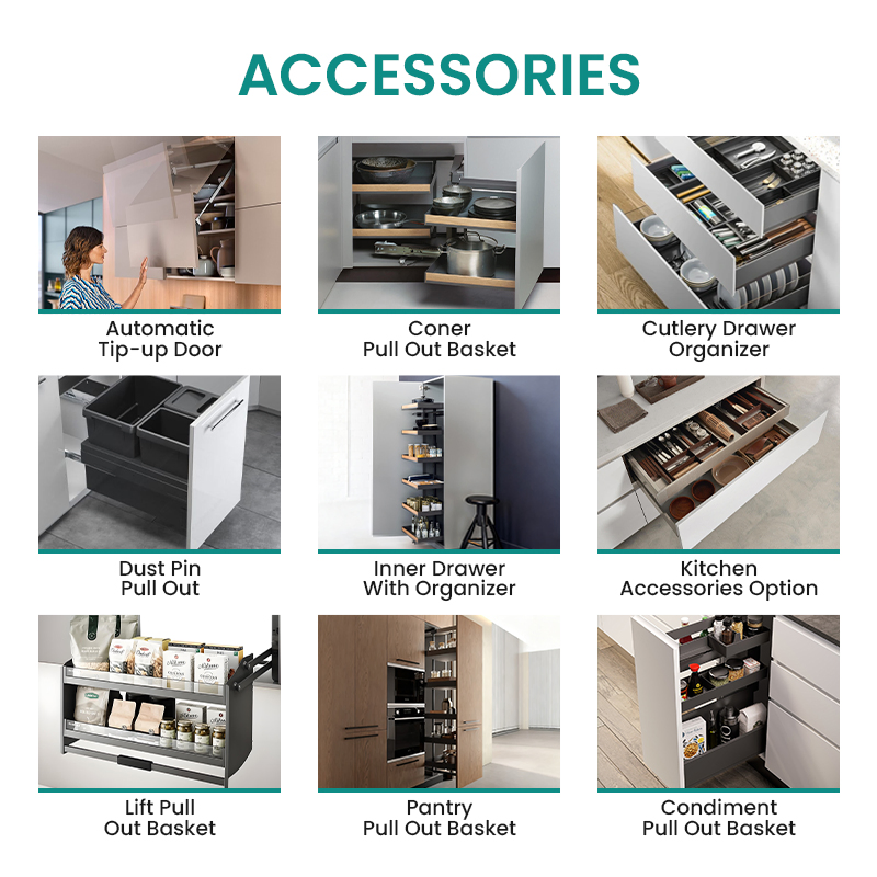 Armários de Cozinha Modulares de Laca Personalizados Modernos para Vilas e Lares