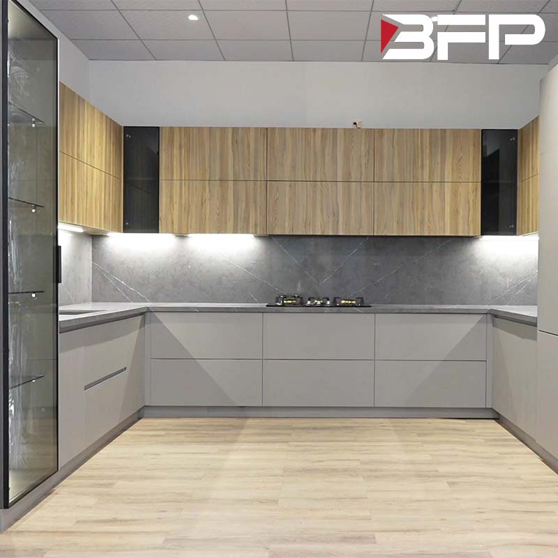 Preço de Fábrica Armários Modernos Design Personalizado Armário de Cozinha em Melamina