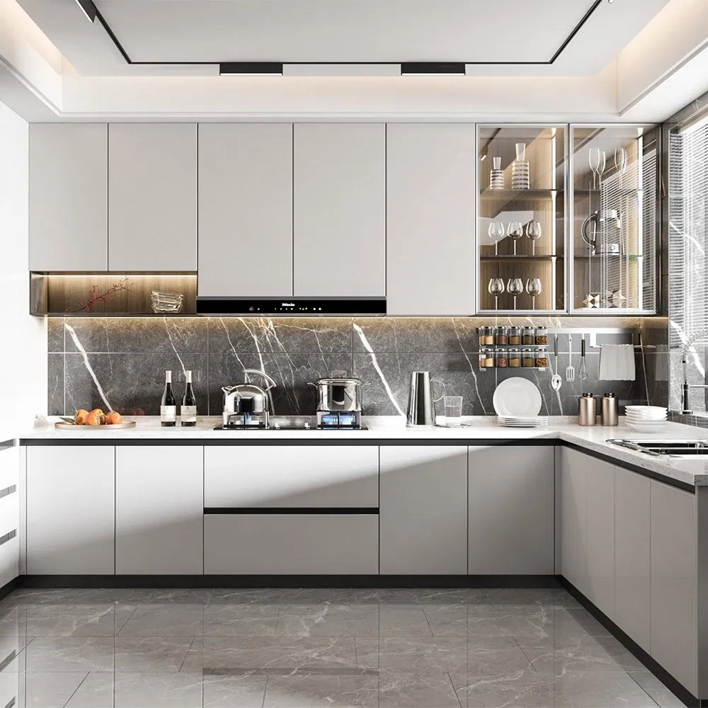 Armário de Cozinha Luxuoso Personalizado Alto e Inteligente de Luxo Moderno de Foshan, Guangdong por Atacado