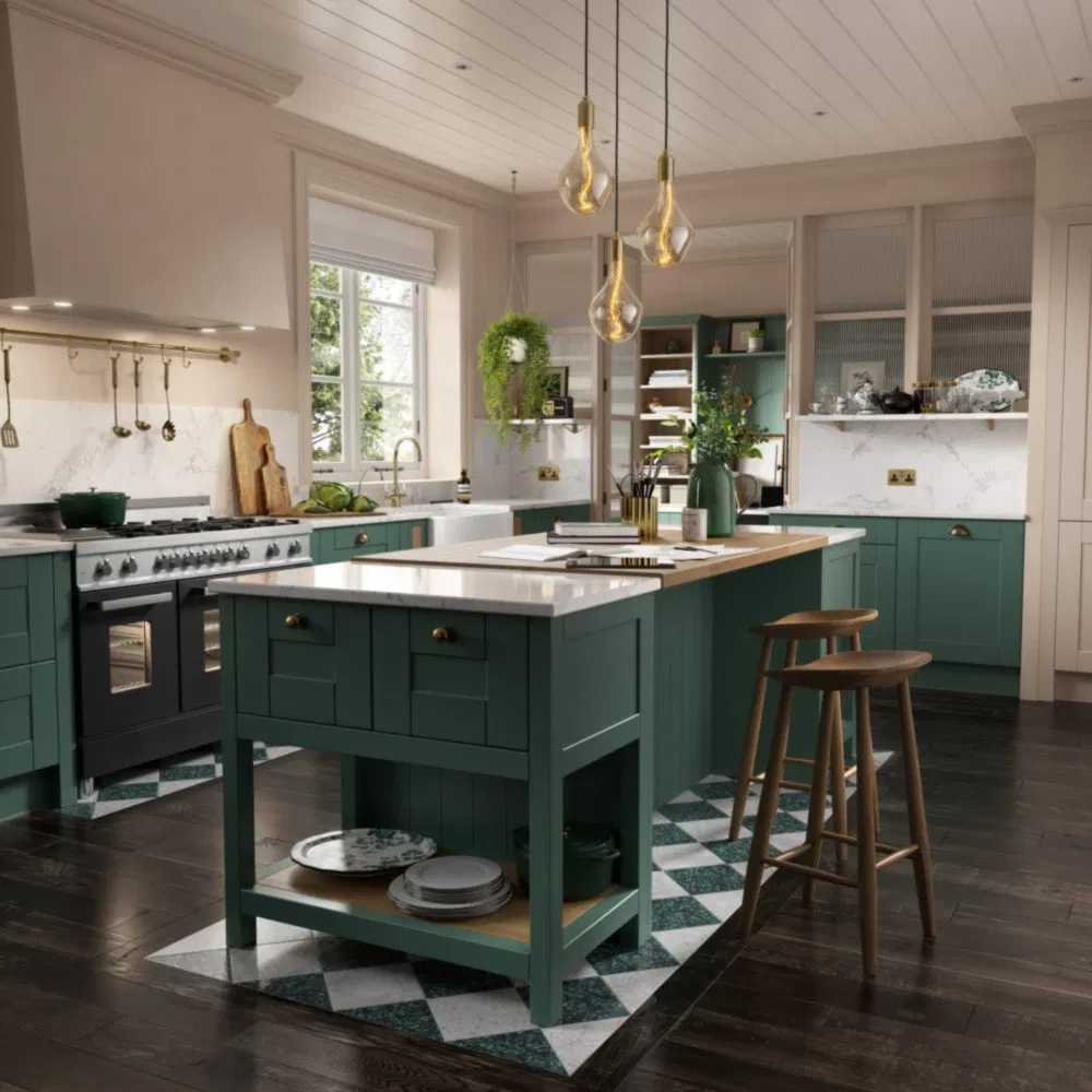 Armário de Cozinha em Madeira Natural, Impermeável e à Prova de Umidade, com Textura Natural e Realista