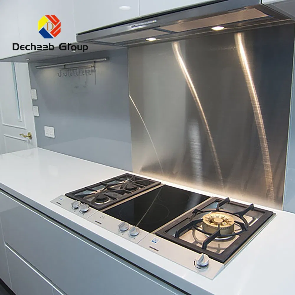 Armário de Cozinha em Aço Inoxidável com Design Simples em L para Economizar Espaço