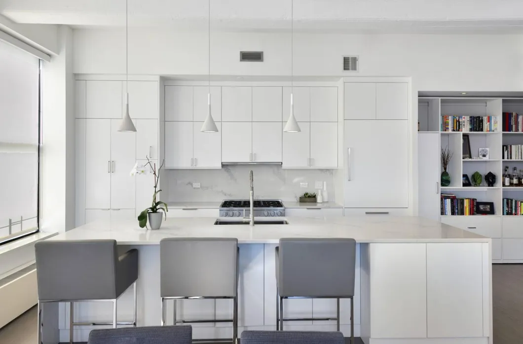 Design de Interiores de Casa Cozinha Cinza Escuro Prateleira de Suporte Exibição Base de MDF Pia Armários de Cozinha