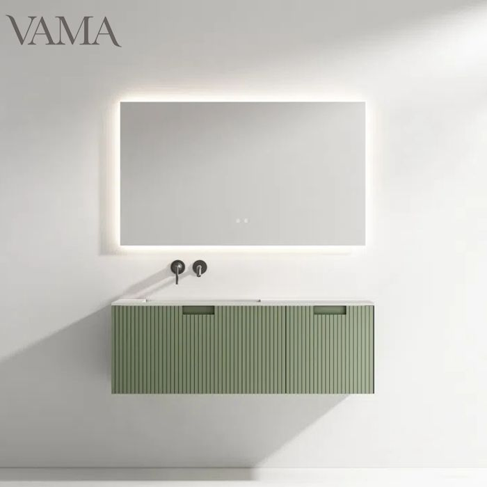 Vama 120cm Sem Furo para Torneira Bancada Moderna Efeito Ripple Móveis de Banheiro Cor Diferente