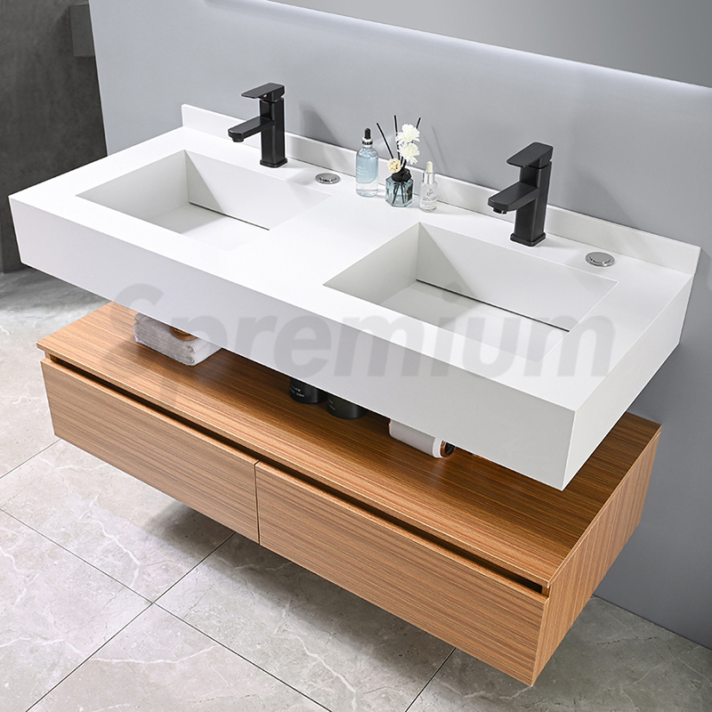 Gabinete de Banheiro Flutuante de Luxo Design MDF Montado na Parede