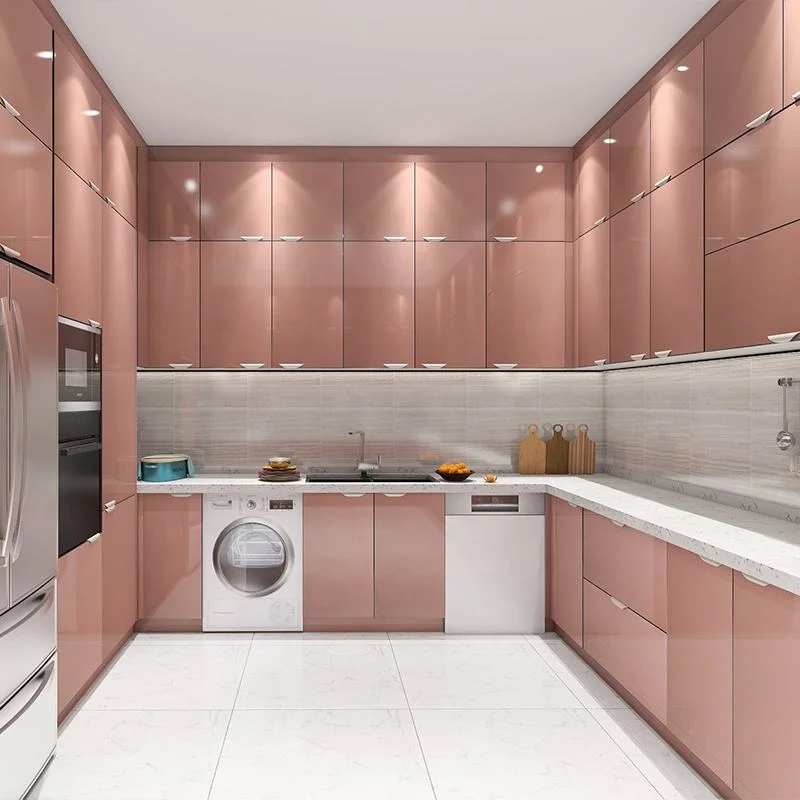 Móveis comerciais de luxo italianos, armários de cozinha prontos