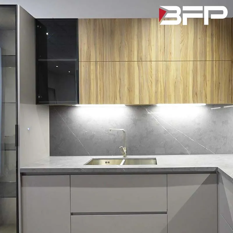Preço de Fábrica Armários Modernos Design Personalizado Armário de Cozinha em Melamina