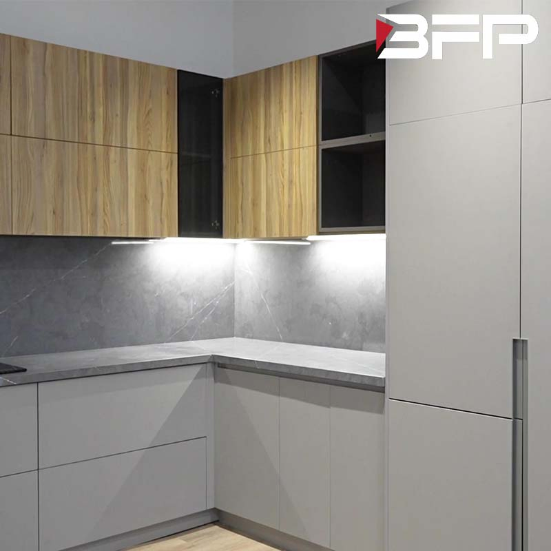 Preço de Fábrica Armários Modernos Design Personalizado Armário de Cozinha em Melamina