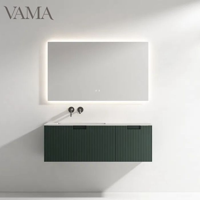 Vama 120cm Sem Furo para Torneira Bancada Moderna Efeito Ripple Móveis de Banheiro Cor Diferente