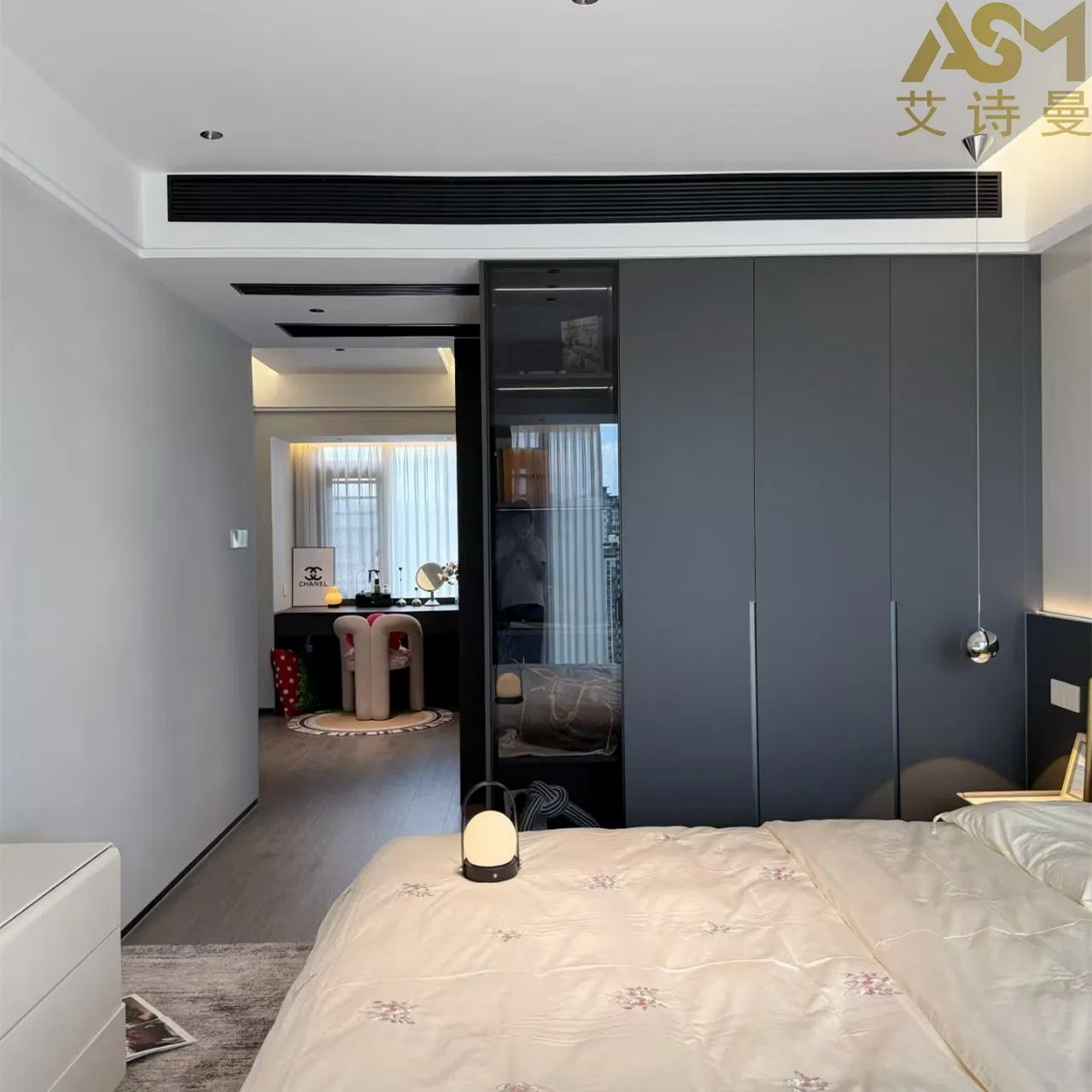 Móveis de Quarto com Design de Gavetas Centro de Casa Armário de Linho de Madeira em Canto com Cabine