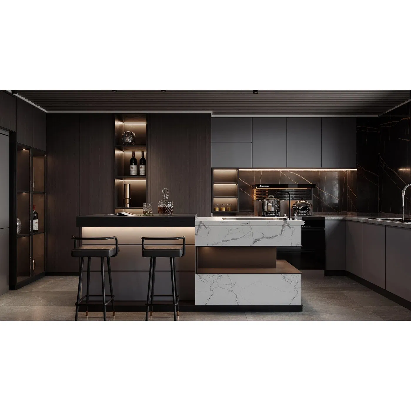 Móveis de Cozinha com Design Personalizado, Armário de Cozinha, Lavanderia, Despensa e Closet com Materiais Premium