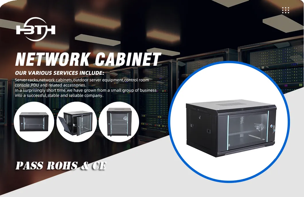 Gabinete de Rede Montado na Parede Padrão 19-Inch 6u Equipamento 6u/9u Armário de Telecomunicações