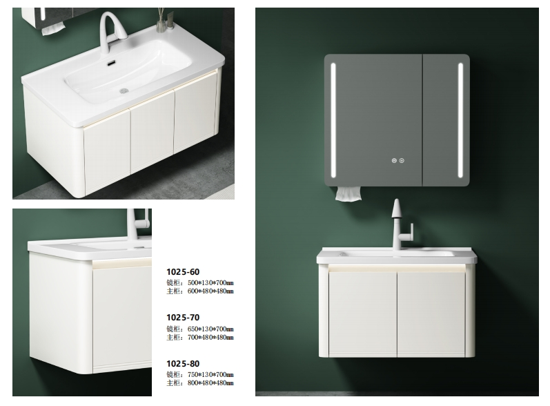 2026 Espelho de Banheiro Montado na Parede a Preço Acessível com Lavabo de Cerâmica e Armário com Iluminação LED