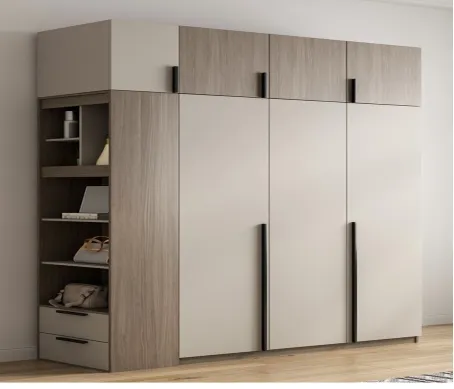 Móveis de Quarto Branco MDF para Indústria com Guarda-Roupa e Armário de Canto para Linho