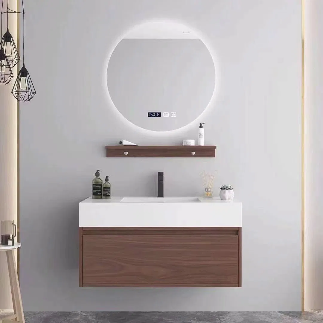 Mármore OEM Pedra Moderna Parede MDF Mobiliário de Banheiro Hotel