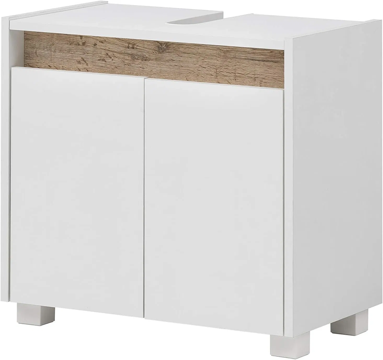 Conjunto de Armário de Banheiro Montado na Parede de Apartamento de Luxo Moderno com Espelho de LED