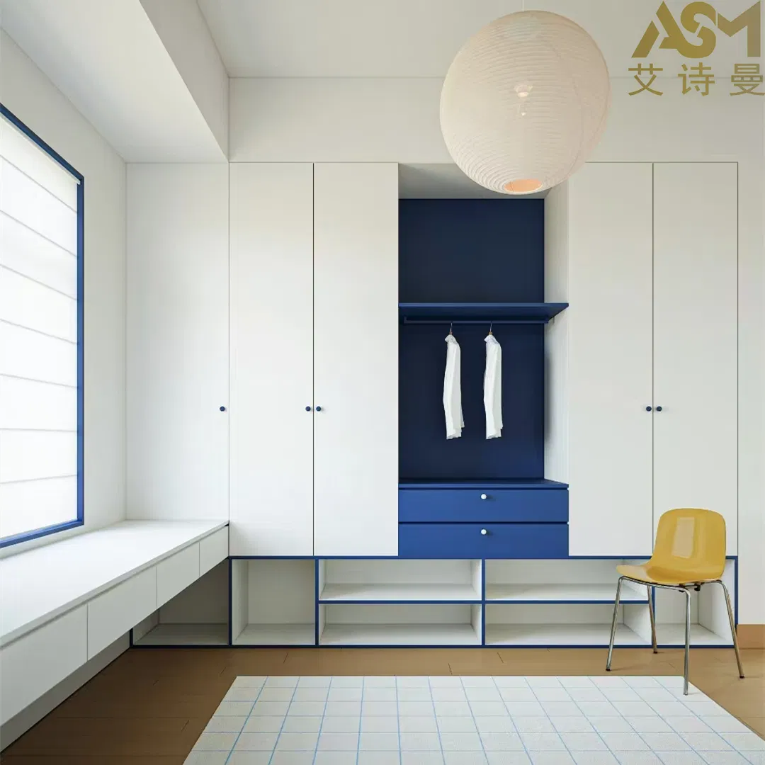 Móveis de Quarto com Design de Gavetas Centro de Casa Armário de Linho de Madeira em Canto com Cabine