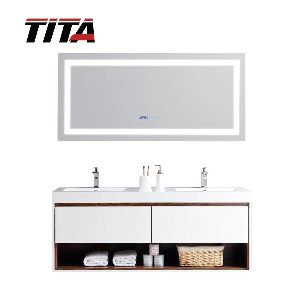 Móveis de Banheiro em MDF Branco Brilhante T9332