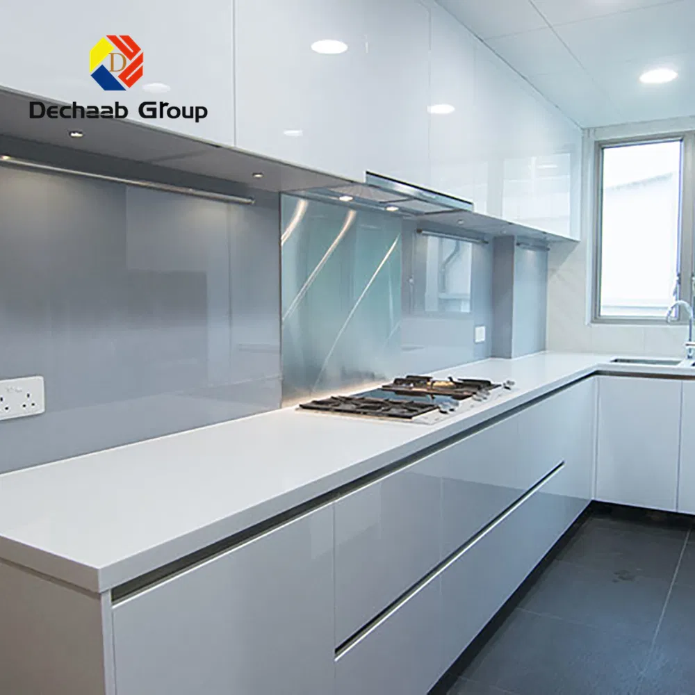 Armário de Cozinha em Aço Inoxidável com Design Simples em L para Economizar Espaço