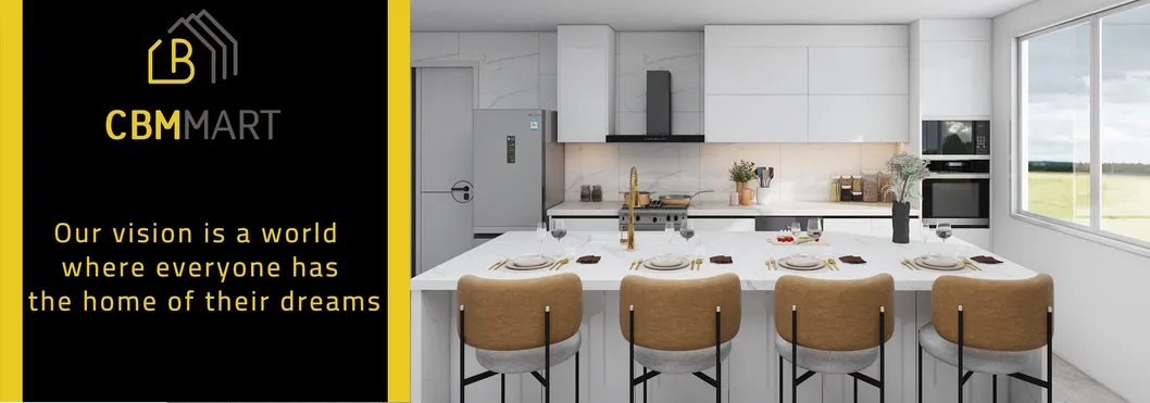 Armário Alto Estilo Shaker Mobiliário de Cozinha em MDF com Serviço de Design Gratuito