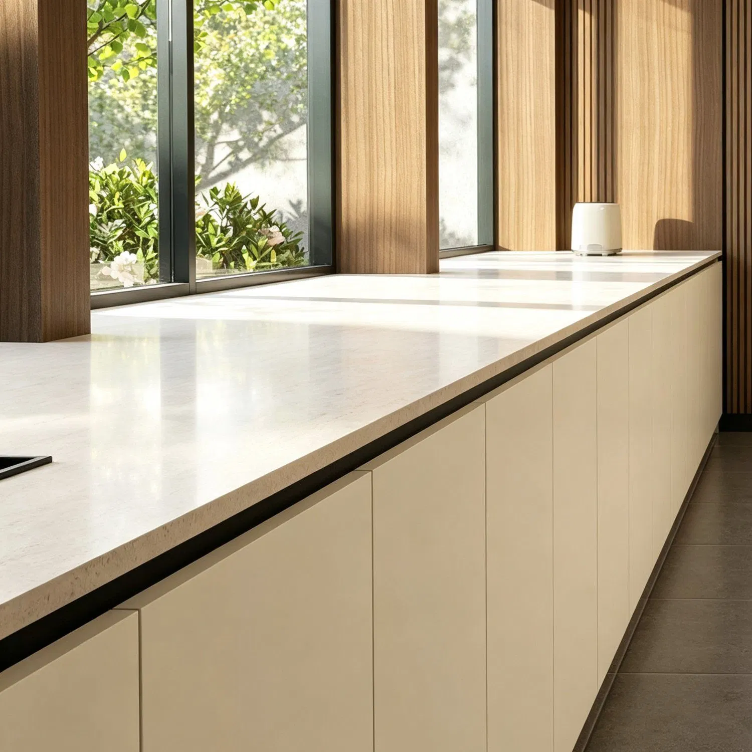 Made to Order Floor Standing Corner Wood Veneer Kitchen Cabinet