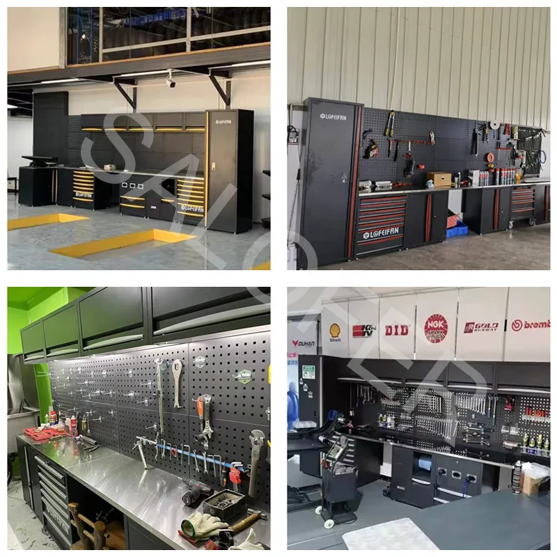 Armários de Parede de Garagem Armário de Armazenamento Alto Armário de Ferramentas Prateleira Superior Ferramentas Bancada de Trabalho