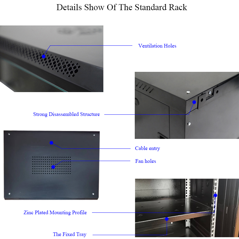 Gabinete de Rede Montado na Parede Padrão 19-Inch 6u Equipamento 6u/9u Armário de Telecomunicações